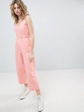 ASOS Pink Denim Jumpsuit - US 4 / UK 8